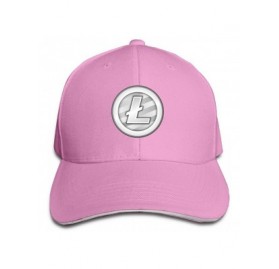 Baseball Caps Litecoin Peaked Cap 100% Cotton Adjustable Size-Adult. - Pink - CE1804SES48 $6.82