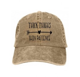 Baseball Caps Thick Thighs Thin Patience Unisex Vintage Adjustable Cotton Baseball Cap Denim Dad Hat Cowboy Hat - Natural - C...