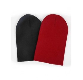 Skullies & Beanies red Cuffed Beanie Knit Hat Skull Beanies Cap Fine Knit for Men Women - Gray-2 - CU18A9OKL3S $16.71