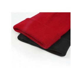 Skullies & Beanies red Cuffed Beanie Knit Hat Skull Beanies Cap Fine Knit for Men Women - Gray-2 - CU18A9OKL3S $16.71