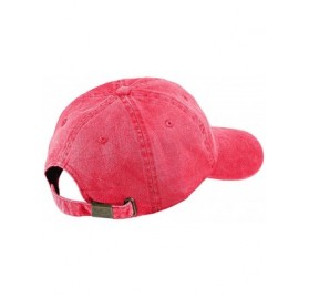 Baseball Caps Pair of Aces Embroidered Cotton Washed Baseball Cap - Red - C312KMERB5R $15.31