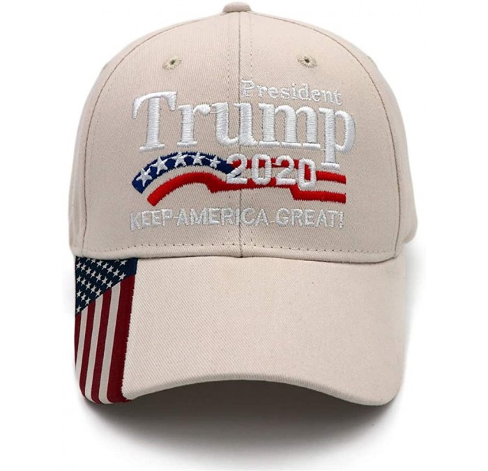 Baseball Caps Keep America Great Hat Donald Trump President 2020 Slogan with USA Flag Cap Adjustable Baseball Cap - CH193MRXU...