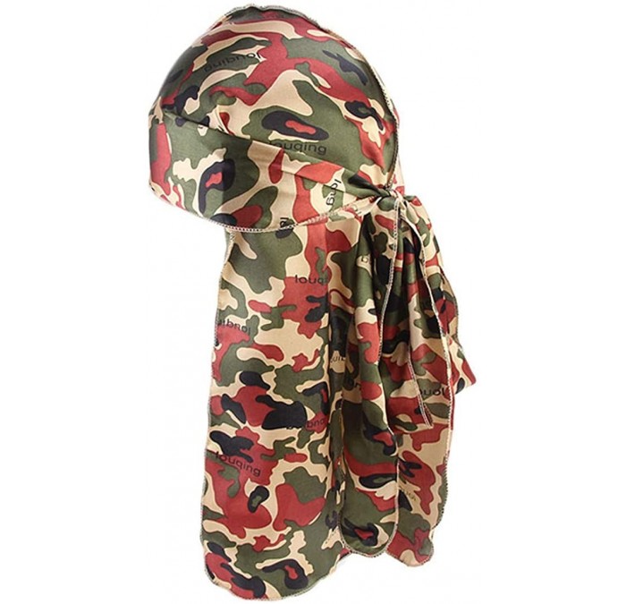 Skullies & Beanies Print Silky Durags Turban Silk Du Rag Waves Caps Headwear Do Doo Rag for Women Men - Tjm-05k-4 - CO197W02L...