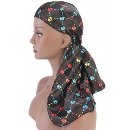 Skullies & Beanies Print Silky Durags Turban Silk Du Rag Waves Caps Headwear Do Doo Rag for Women Men - Tjm-05k-4 - CO197W02L...