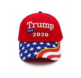 Baseball Caps Keep America Great Hat Donald Trump President 2020 Slogan with USA Flag Cap Adjustable Baseball Cap - Red 8 - C...