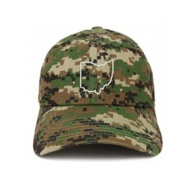 Baseball Caps Ohio State Outline State Embroidered Cotton Dad Hat - Digital Green Camo - CH18SO0D0LE $20.92