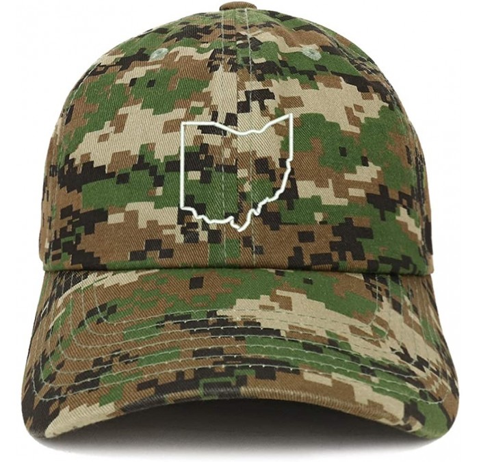 Baseball Caps Ohio State Outline State Embroidered Cotton Dad Hat - Digital Green Camo - CH18SO0D0LE $20.92