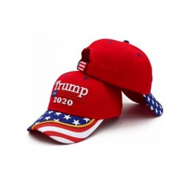 Baseball Caps Keep America Great Hat Donald Trump President 2020 Slogan with USA Flag Cap Adjustable Baseball Cap - Red 8 - C...