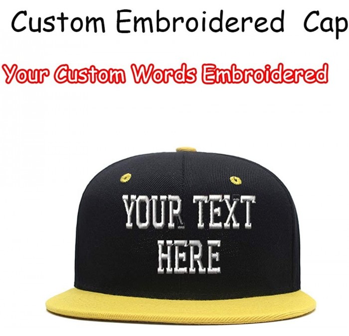 Baseball Caps Custom Embroidered Hip-hop Hat Personalized Adjustable Hip-hop Cap Add Your Text - Ayellow - CO18H57MEE5 $36.89