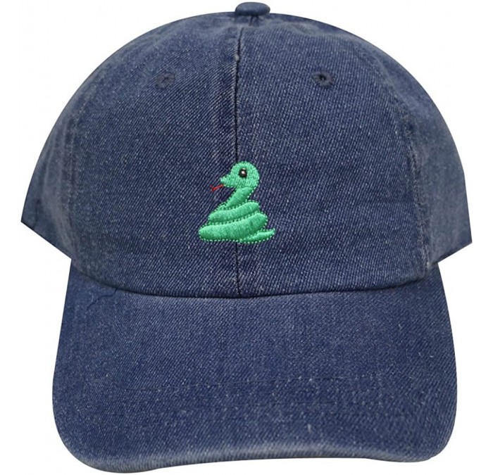 Baseball Caps Cute Snake Emoji Cotton Baseball Caps - Denim - C11862X7CZ9 $23.39