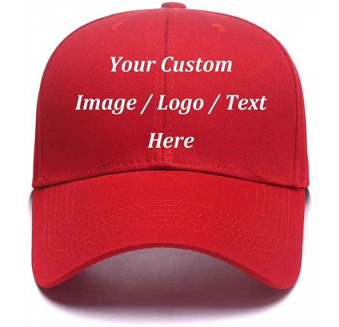 Baseball Caps Custom Baseball Hat-Snapback.Design Your Own Adjustable Metal Strap Dad Cap Visors - Red - CS18KR4M50C $9.32