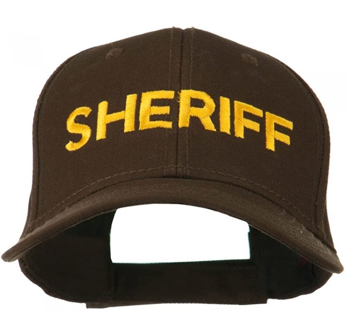 Baseball Caps Sheriff Embroidered Low Profile Cap - Dark Brown - CJ11MJ43SLZ $42.28