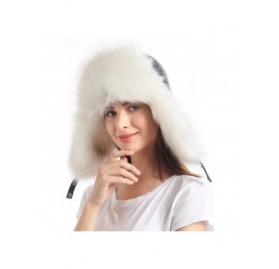 Bomber Hats Women's Adjustable Russian Ushanka Hunting Trapper Winter Leather Faux Fur Hats for Men - CY18X3Z7LCR $28.05