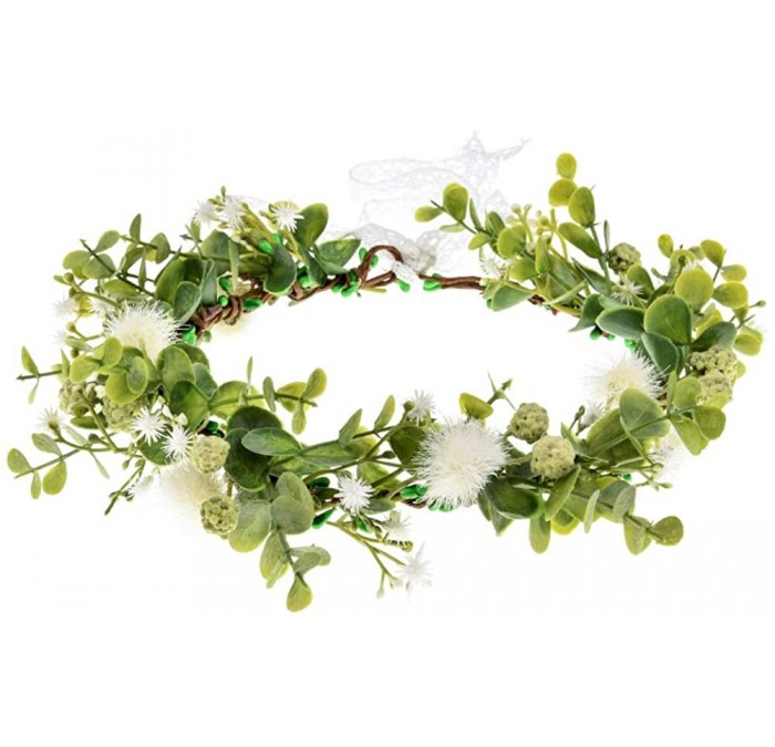 Headbands Boho Flower Headband Floral Garland Crown Wedding Festival Party Headpiece - C/Green - C8194KLRYKZ $24.93
