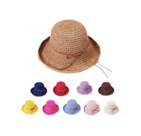 Sun Hats Spring and Summer Beach Cap Women Straw Fisherman Hat Sun Hat (Blue) - Blue - C318QNLRTTE $10.44