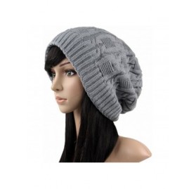 Skullies & Beanies Women Thick Slouchy Knit Winter Hat Oversized Baggy Long Beanie Cap - Grey - C012MXL3JII $16.51