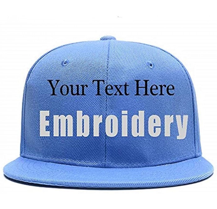 Baseball Caps Custom Embroidered Hat-Personalized Hat-Trucker Cap-Adjustable Dad Cap Add Text(Black) - Light Blue - CZ18H265T...