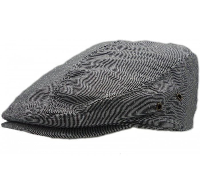 Newsboy Caps Men's Herringbone Wool Tweed Newsboy IVY Cabbie Driving Hat - Lt. Pocka Grey - CS185LXWTNX $18.49