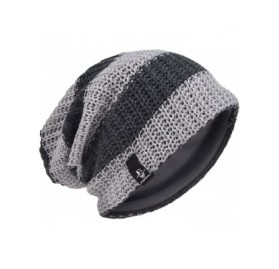 Skullies & Beanies Men's Slouchy Beanie Knit Crochet Rasta Cap for Summer Winter - Pale/Grey - CY12MEFAW5H $12.43