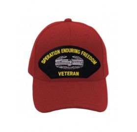 Baseball Caps Combat Action Badge - Operation Enduring Freedom Veteran Hat/Ballcap Adjustable One Size Fits Most - Red - CE18...