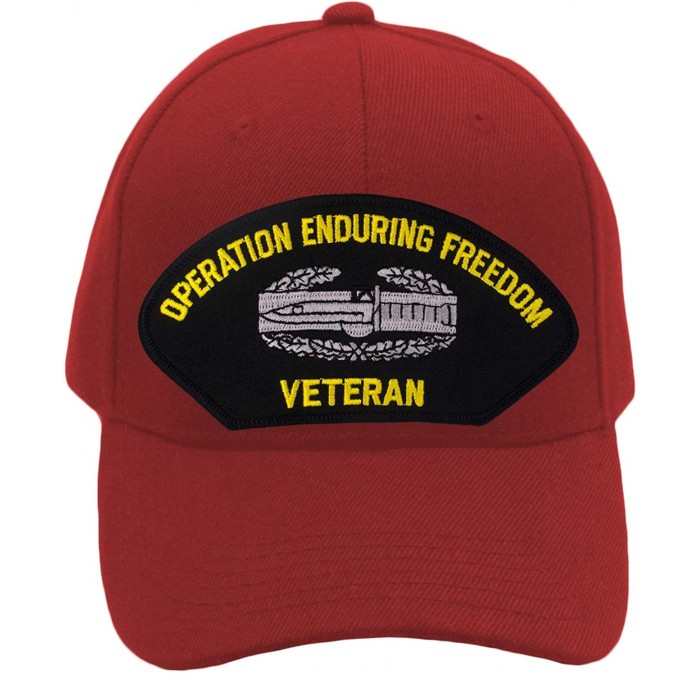 Baseball Caps Combat Action Badge - Operation Enduring Freedom Veteran Hat/Ballcap Adjustable One Size Fits Most - Red - CE18...