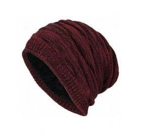 Skullies & Beanies Unisex Men Women Winter Knit Warm Hat Ski Baggy Slouchy Beanie Skull Cap - Red - CU18I7E8WA7 $11.73