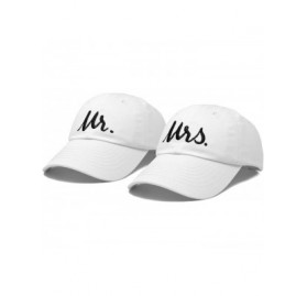 Baseball Caps Mr. and Mrs. Baseball Cap Bride Groom Matching Hats Couples Set - White - C718RM4Y7LY $14.29