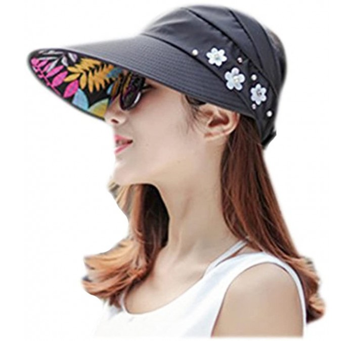 Sun Hats Sun Hats Wide Brim Anti-UV Visor Hats Sunscreen Beach Cap - 5 - CW1847O55LA $17.75