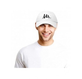 Baseball Caps Mr. and Mrs. Baseball Cap Bride Groom Matching Hats Couples Set - White - C718RM4Y7LY $14.29