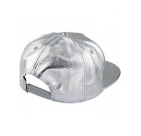 Baseball Caps Unisex Snapback Hats-Adjustable Hip Hop Flat Brim Baseball Cap - 02-silver - CS12LGNH56X $15.50