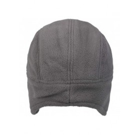 Skullies & Beanies Flammi Men's Warm Fleece Earflap Hat Winter Skull Cap Beanie with Ear Covers - Grey - CP12MSKCOA9 $18.66
