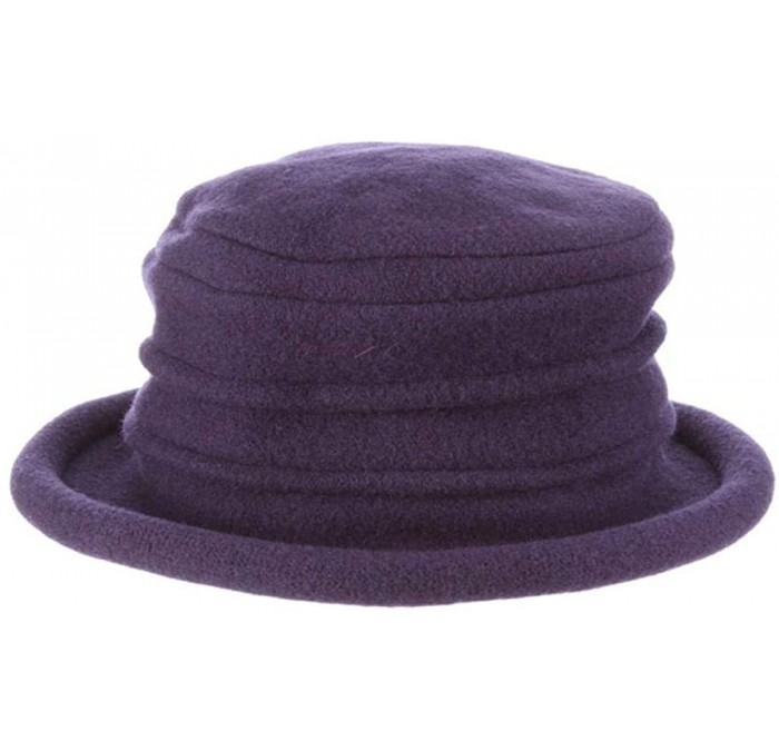 Bucket Hats Women's Packable Boiled Wool Cloche - Navy - CL11583NDZF $61.27