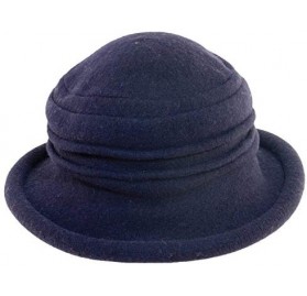Bucket Hats Women's Packable Boiled Wool Cloche - Navy - CL11583NDZF $39.79