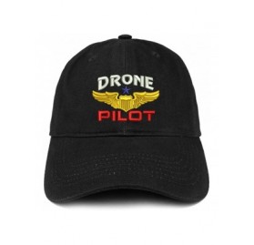 Baseball Caps Drone Pilot Aviation Wing Embroidered Soft Crown 100% Brushed Cotton Cap - Black - CG17YTSG5QD $13.50