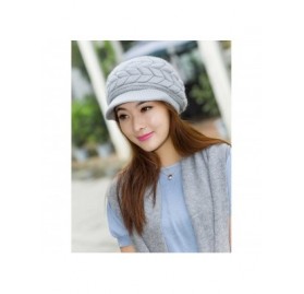 Skullies & Beanies Winter Hats for Women Girls Warm Wool Knit Snow Ski Skull Cap with Visor - Grey - CU12O4LY9SK $9.18