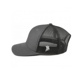 Baseball Caps USA Native' Leather Patch Hat Curved Trucker - One Size Fits All - Charcoal/Black - C118LRM9U0X $25.19