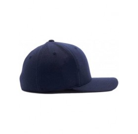 Baseball Caps Flag Embroidered Wooly Combed Flexfit - Dark Navy-2 - CP180R8O8HI $20.93