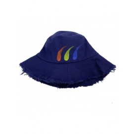 Bucket Hats Fashion Fruit Bucket Hat for Women Trendy Strawberry Painted Foldable Summer Cotton Fisherman Sun Caps - Z-navy -...