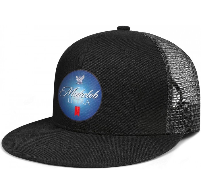 Baseball Caps Men Unisex Adjustable Modelo-Especial-White-Logo-Baseball Cap TruckDriver Flat Hat - Black-16 - CK18WHQAGT4 $21.46