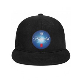 Baseball Caps Men Unisex Adjustable Modelo-Especial-White-Logo-Baseball Cap TruckDriver Flat Hat - Black-16 - CK18WHQAGT4 $21.46