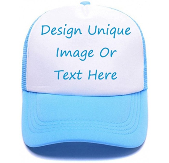 Baseball Caps Customized Trucker Hat Personalized Baseball Cap Adjustable Snapback Men Women Sports Hat - Trucker Sky Blue - ...