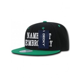 Baseball Caps Custom Embroidery Snapback Cap Personalized Name Text Flat Bill Black Tone Hat - Black / Green - CG180UMWNNO $2...