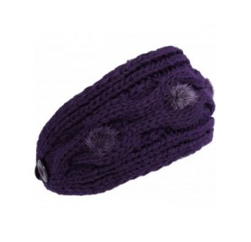 Cold Weather Headbands Plain Adjustable Winter Cable Knit Headband - 2-purple - CK18MGNXCSA $9.86