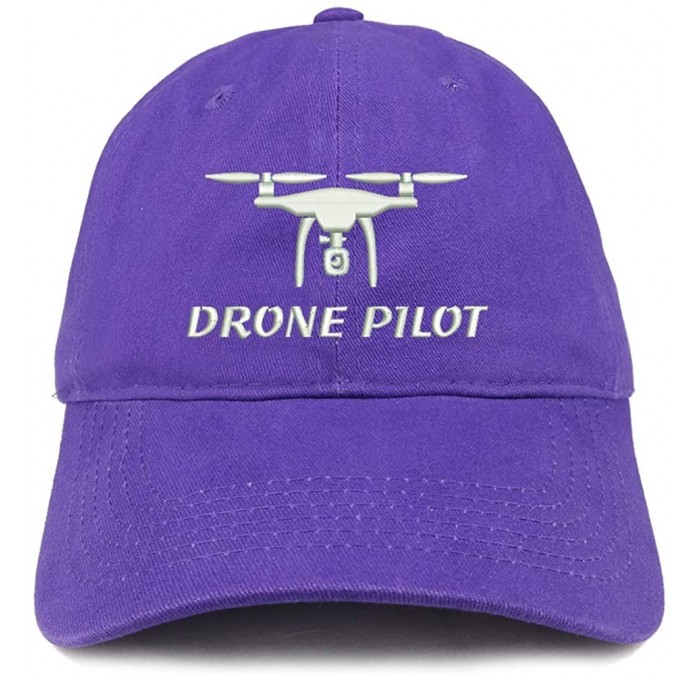 Baseball Caps Drone Pilot Embroidered Soft Crown 100% Brushed Cotton Cap - Purple - CG18RZYQYES $34.22