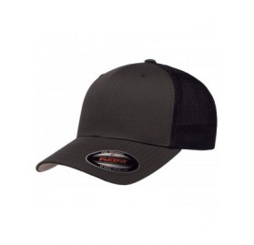 Baseball Caps The Original Flexfit Yupoong Mesh Trucker Hat Cap & 2-Tone - Charcoal/Navy - CO196H9IMKK $12.44
