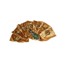 Skullies & Beanies Women's Velvet Sequins Peacock Muslim Turban Hijab Headwrap Cap Hat - Gold - C418EKCHXEM $22.83