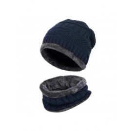 Skullies & Beanies 2-Pieces Winter Hat Scarf Set Warm Knit Thick Beanie Hat Scarves Set Gifts for Men Women - Hat Scarf Set-a...