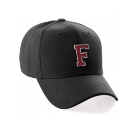 Baseball Caps Classic Baseball Hat Custom A to Z Initial Team Letter- Black Cap White Red - Letter F - C918IDUD9G9 $11.78