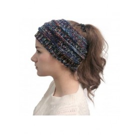 Cold Weather Headbands Womens Knit Confetti Cable Headband Crochet Twist Head Wrap Ear Warmer - Navy - C618Y8YEQWI $8.21