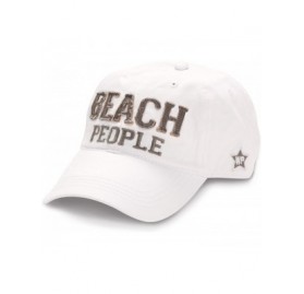 Baseball Caps Beach People Adjustable Strap Cap - White - CQ11X3YU9HB $17.38